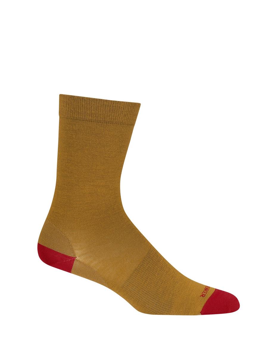 Women's Icebreaker Merino Lifestyle Fine Gauge Crew Socks Clove / Cherry | CA 1512SGLO